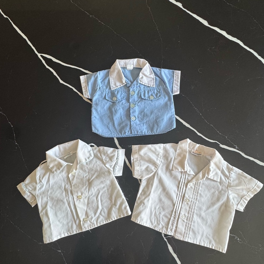 Classic Kids Button-Up Shirt Set - Blue and White
